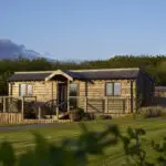 Luxury self-catering lodge surrounded by countryside at Little Pig Wellness near Bude, North Cornwall.